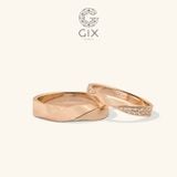  Nhẫn cưới đẹp vàng trắng hàng hiệu đính kim cương đơn giản Gix Jewel 