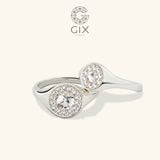  Nhẫn cặp signet ring vàng 610 đính kim cương Gix Jewel - GCR25050107 