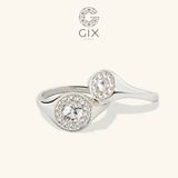  Nhẫn cưới signet ring mặt tròn vàng 14k đính đá Gix Jewel - GCR25050107 