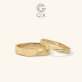  Nhẫn cưới vàng 18k đính kim cương đơn giản đẹp Gix - GCR25050060 