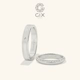  Nhẫn cưới đơn giản vàng trắng kiểu mới Eternity đính kim cương thiên nhiên Gix Jewel 