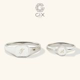  Nhẫn đôi cặp signet ring vàng 610 khắc chữ đẹp Gix Jewel - GCR25050106 