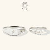  Nhẫn cưới thiết kế độc đáo signet ring vàng 18k khắc chữ đẹp Gix Jewel 