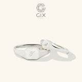  Nhẫn cưới thiết kế độc đáo signet ring vàng 18k khắc chữ đẹp Gix Jewel 