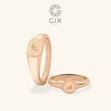  Nhẫn cưới thiết kế độc đáo signet ring vàng 18k khắc chữ đẹp Gix Jewel 