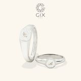  Nhẫn cưới signet ring vàng 14k khắc chữ đẹp Gix Jewel - GCR25050106 