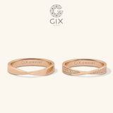  Nhẫn cưới 18k vô cực uy tín vàng tây đẹp mừng cưới đính kim cương đẹp Gix Jewel 