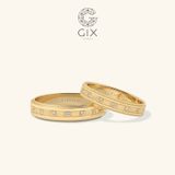  Cặp nhẫn cưới vàng 18k bản tròn đơn giản sang trọng gắn kim cương Gix Jewel 