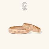  Cặp nhẫn cưới vàng 18k bản tròn đơn giản sang trọng gắn kim cương Gix Jewel 