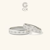  Cặp nhẫn cưới vàng 18k bản tròn đơn giản sang trọng gắn kim cương Gix Jewel 