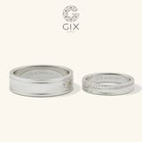  Nhẫn cưới 18k vàng đơn giản bản to kiểu truyền thống đính đá đẹp Gix Jewelry 