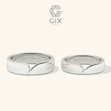  Nhẫn cặp cưới thiết kế vàng 18k trơn to khắc chữ theo tên Gix Jewel 
