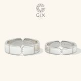  Nhẫn cưới vàng 610 khắc hoa văn đính đá cao cấp Gix - GCR25050069 