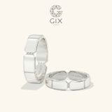  Nhẫn cưới vàng tây 18k khắc hoa văn đính đá cao cấp Gix - GCR25050069 