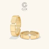  Nhẫn cưới vàng 14k đẹp lạ khắc hoa văn đính đá cao cấp Gix - GCR25050069 