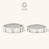  Nhẫn cưới vàng 610 đính kim cương Moissanite Gix - GCR25050070 