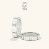  Nhẫn cưới gắn kim cương vàng ý đẹp bản to khắc chữ trên nhẫn Gix Jewel 