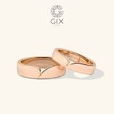  Nhẫn cặp cưới thiết kế vàng 18k trơn to khắc chữ theo tên Gix Jewel 
