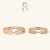  Nhẫn cưới gắn kim cương bạch kim thiết kế vô cực đẹp Diamond full hạt Gix Jewelry 