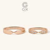  Nhẫn Cưới Vàng 10k Dáng Vô Cực Kim Cương Gix - GCR25050010 