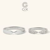  Nhẫn cưới gắn kim cương bạch kim thiết kế vô cực đẹp Diamond full hạt Gix Jewelry 