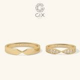 Nhẫn cưới gắn kim cương bạch kim thiết kế vô cực đẹp Diamond full hạt Gix Jewelry 