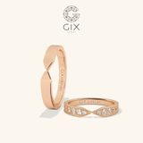  Nhẫn Cưới Vàng 10k Dáng Vô Cực Kim Cương Gix - GCR25050010 