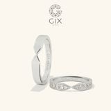  Nhẫn cưới gắn kim cương bạch kim thiết kế vô cực đẹp Diamond full hạt Gix Jewelry 