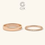  Nhẫn cưới vàng trắng đơn giản đính kim cương full hạt Gix Jewel 