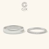  Nhẫn cưới vàng trắng đơn giản đính kim cương full hạt Gix Jewel 