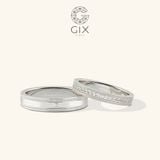  Nhẫn cưới platinum thiết kế đơn giản đẹp đính kim cương thiên nhiên khắc chữ Gix Jewel 