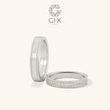  Nhẫn cưới platinum thiết kế đơn giản đẹp đính kim cương thiên nhiên khắc chữ Gix Jewel 