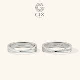  Nhẫn cưới cặp Mobius vô cực vàng trắng 18k đính kim cương hột xoàn đẹp Gix Jewel 