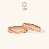  Nhẫn cưới Rosa vô cực vàng 610 đẹp đính kim cương Gix Jewel - GCR25050092 