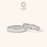  Nhẫn đôi bạc đẹp đính full hạt đá Moissanite Gix Jewel - GCR25050098 