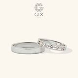  Nhẫn cưới hột xoàn đẹp vàng trắng 14k mới full hạt đính Moissanite Gix Jewel 