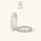 Nhẫn cưới hột xoàn đẹp vàng trắng 14k mới full hạt đính Moissanite Gix Jewel 