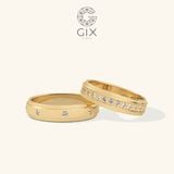  Nhẫn cưới vàng 18k đẹp nhất thiết kế riêng hột xoàn khắc chữ theo tên Gix 