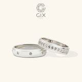  Nhẫn cưới vàng 18k đẹp nhất thiết kế riêng hột xoàn khắc chữ theo tên Gix 