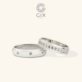  Nhẫn cưới vàng tây 18k đính kim cương khắc tên Gix Jewel - GCR25050099 