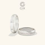  Nhẫn cưới vàng 18k đẹp nhất thiết kế riêng hột xoàn khắc chữ theo tên Gix 