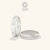  Nhẫn cưới vàng 14k đính hột xoàn khắc tên theo yêu cầu Gix Jewel - GCR25050099 