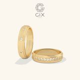  Nhẫn cưới vàng 14k đính hột xoàn khắc tên theo yêu cầu Gix Jewel - GCR25050099 