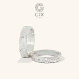  Nhẫn cưới vàng 14k bản vuông khắc hoa văn đẹp Gix Jewel - GCR25050088 
