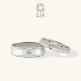  Nhẫn cưới vàng ý trắng 18k đẹp luxury đính kim cương cao cấp Gix Jewelry 