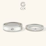  Nhẫn cưới vàng ý trắng 18k đẹp luxury đính kim cương cao cấp Gix Jewelry 