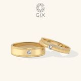 Nhẫn cưới vàng ý trắng 18k đẹp luxury đính kim cương cao cấp Gix Jewelry 