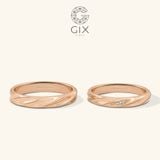  Nhẫn cưới thiết kế riêng đính kim cương vàng trắng 18k hiện đại Gix Jewel 