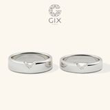  Nhẫn cưới trái tim vàng 610 đính đá Gix Jewel - GCR25050087 