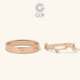  Nhẫn Cưới Vàng 14K Thiết Kế Hoa Văn Đai Cành Gix - GCR25050001 